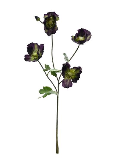 Harvest Poppy Aubergine Faux Flower