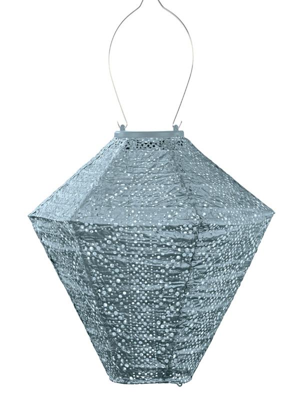 Lantern Diamond 28cm Grey Blue Lace  