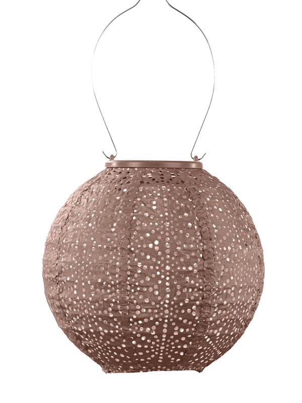 Lumiz Lantern Round 20cm Mocha Sashiko