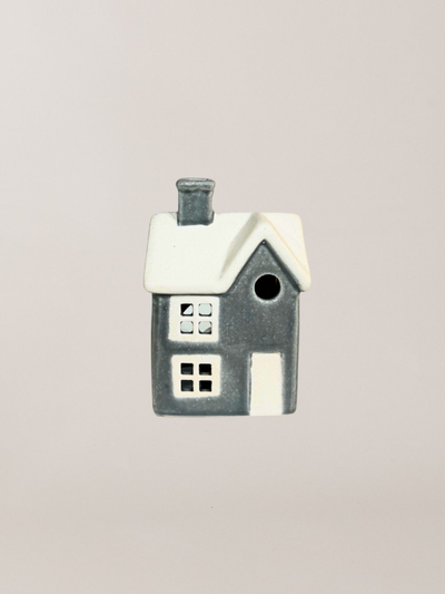 Stellar The Silver Nook Tealight House - Grey 10cm