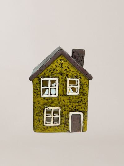 Stellar Speckled Nest Cottage Tealight House - Green 11cm