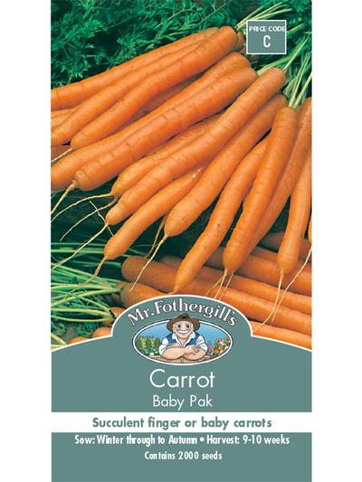 Mr Fothergills Carrot Baby Pak Seeds