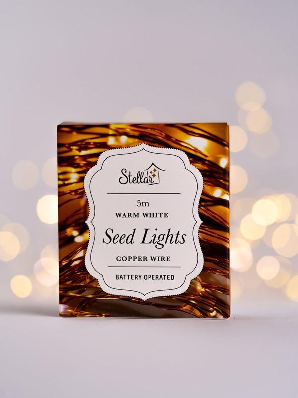 Stellar 5m Copper Warm White 50 LED Seed Lights String