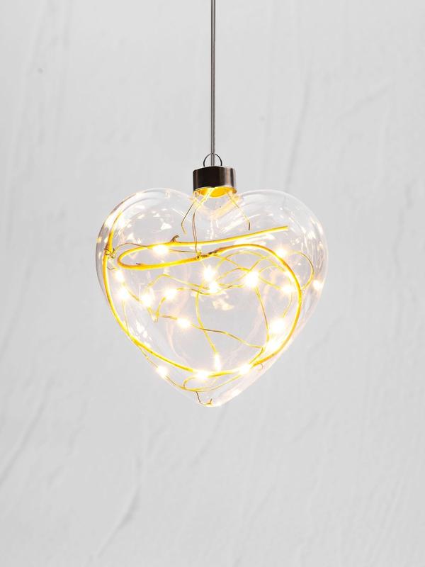 Stellar Clear Winter Heart Hanging Glass Light