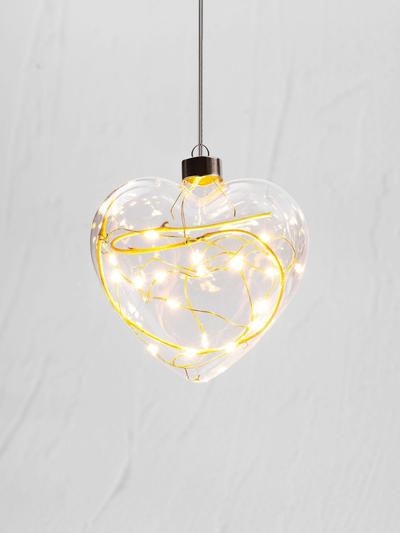 Stellar Clear Winter Heart Hanging Glass Light